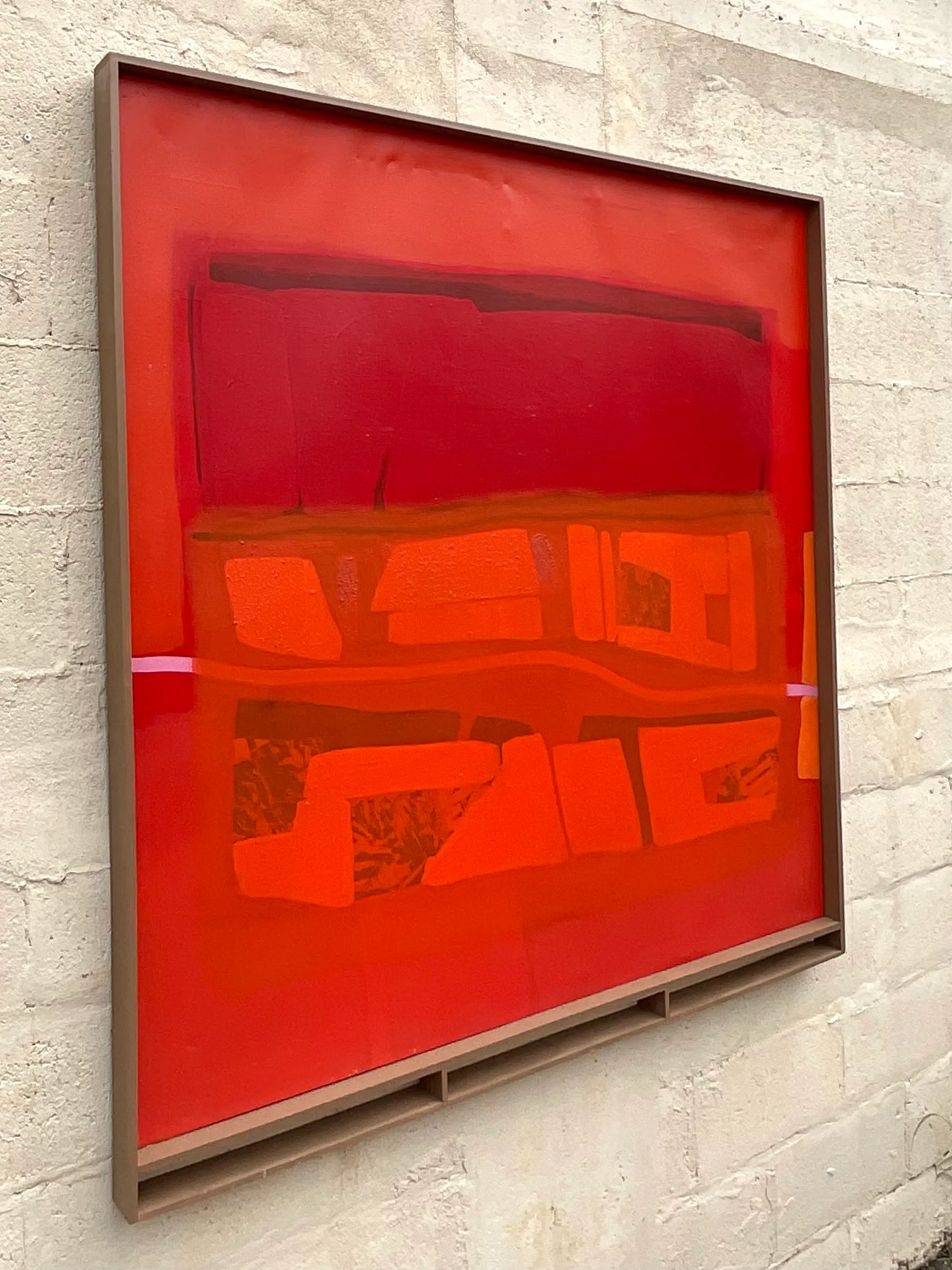 Vintage Monumental Boho Original Abstract Oil Painting on Canvas — additional photo 2