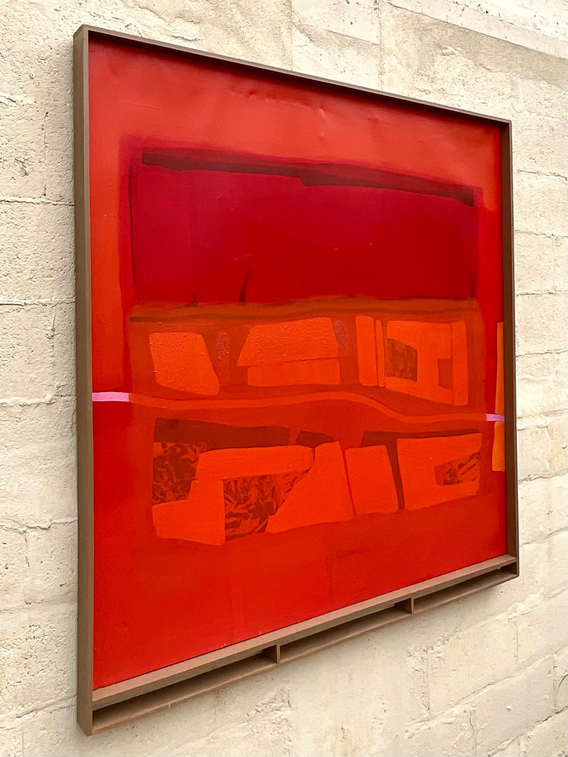 Vintage Monumental Boho Original Abstract Oil Painting on Canvas — additional photo 3
