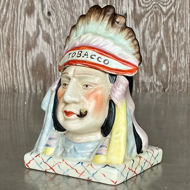 Vintage Boho Glazed Ceramic Tobacco Jar — additional photo 1