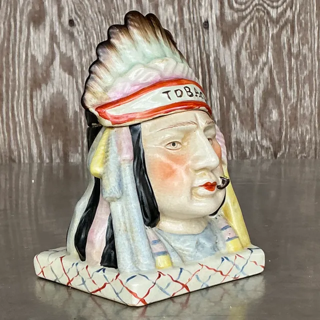 Vintage Boho Glazed Ceramic Tobacco Jar — additional photo 3