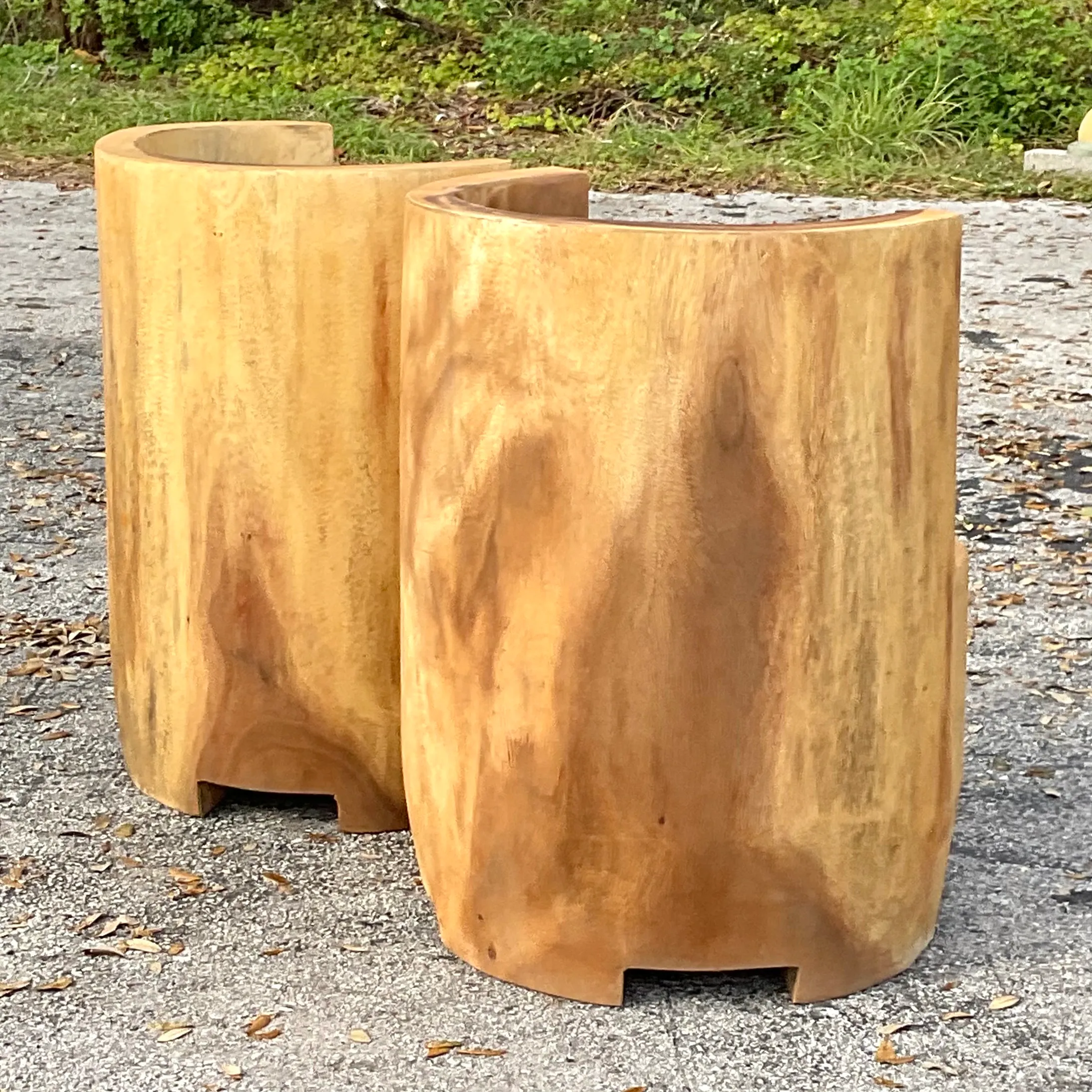 Vintage Boho Carved Stump Chairs- a Pair — additional photo 3