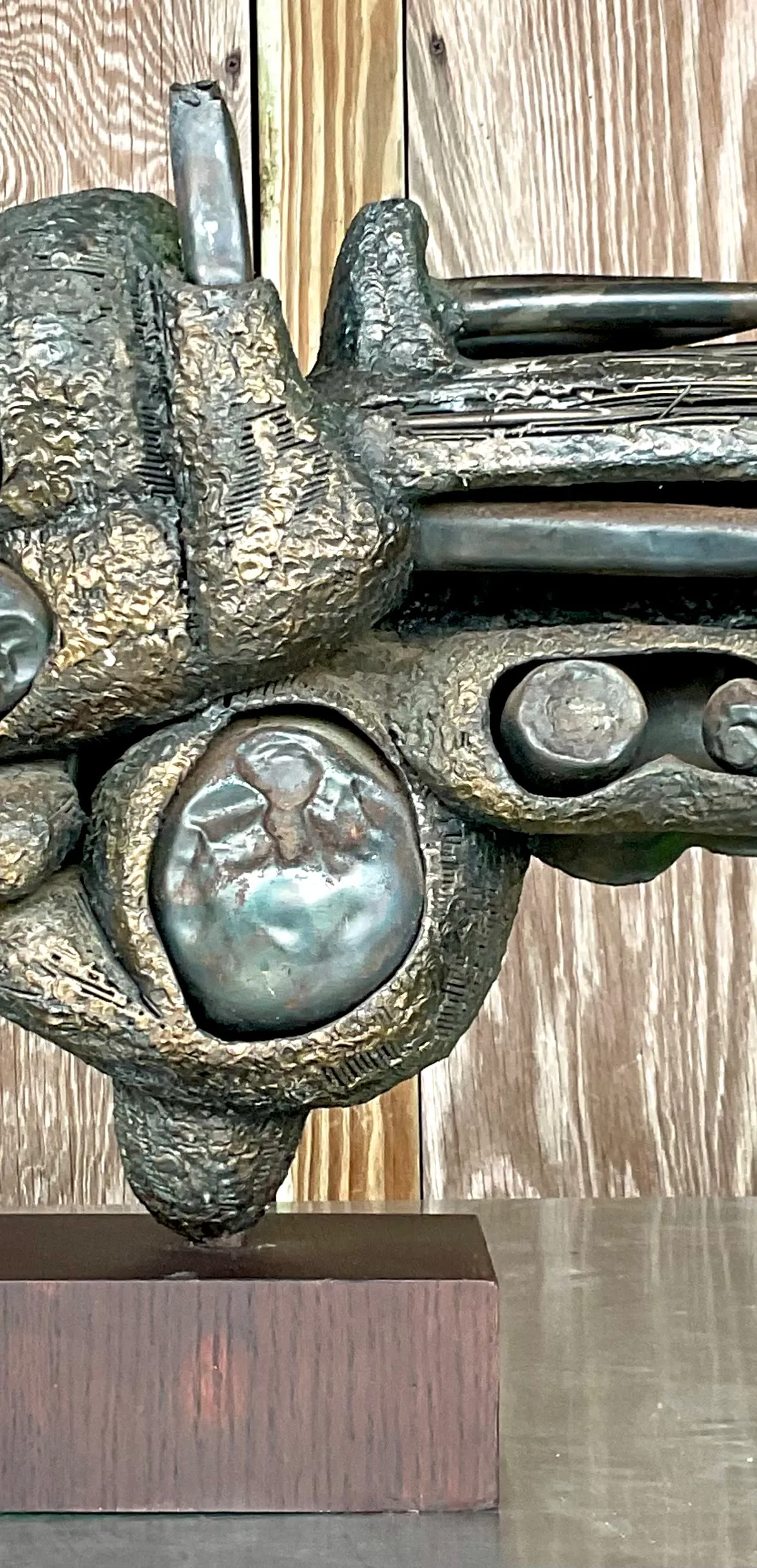 Vintage Boho Rudolph Seno Abstract Bronze Sculpture — additional photo 1