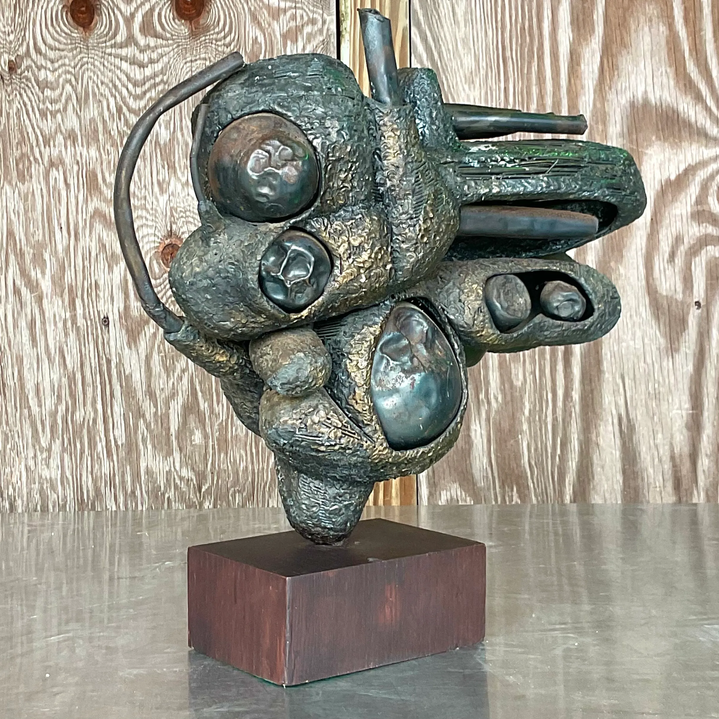 Vintage Boho Rudolph Seno Abstract Bronze Sculpture — additional photo 3