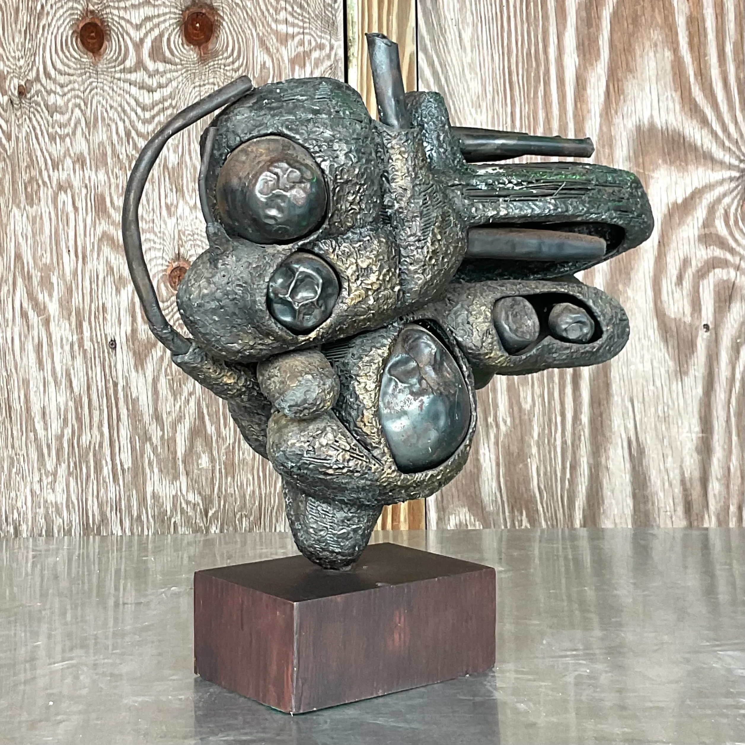 Vintage Boho Rudolph Seno Abstract Bronze Sculpture — additional photo 4
