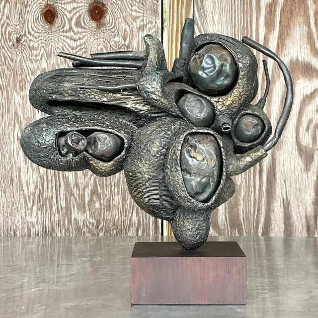 Vintage Boho Rudolph Seno Abstract Bronze Sculpture — additional photo 5