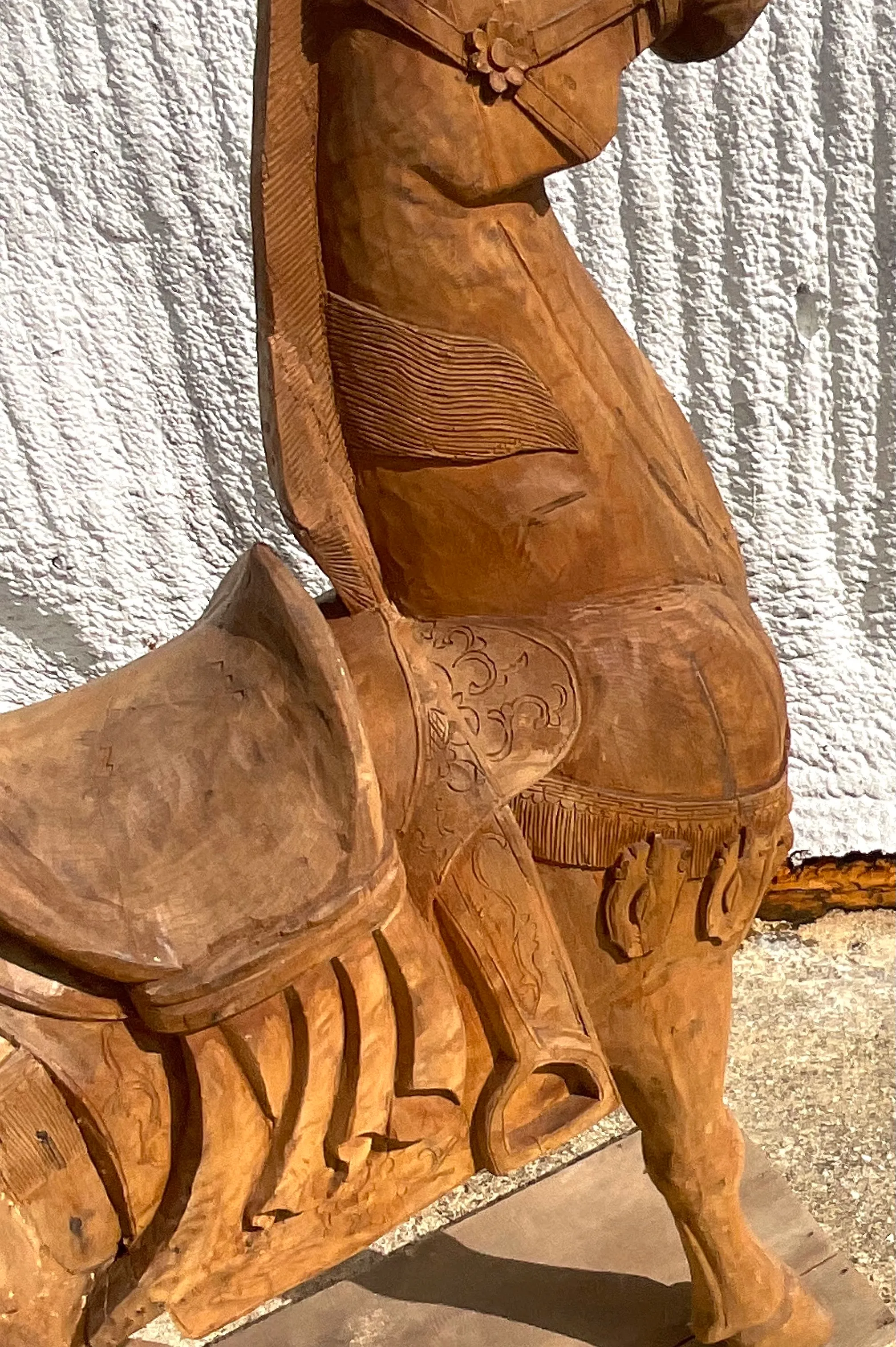 Vintage Carousel Boho Carved Wooden Horse — additional photo 8