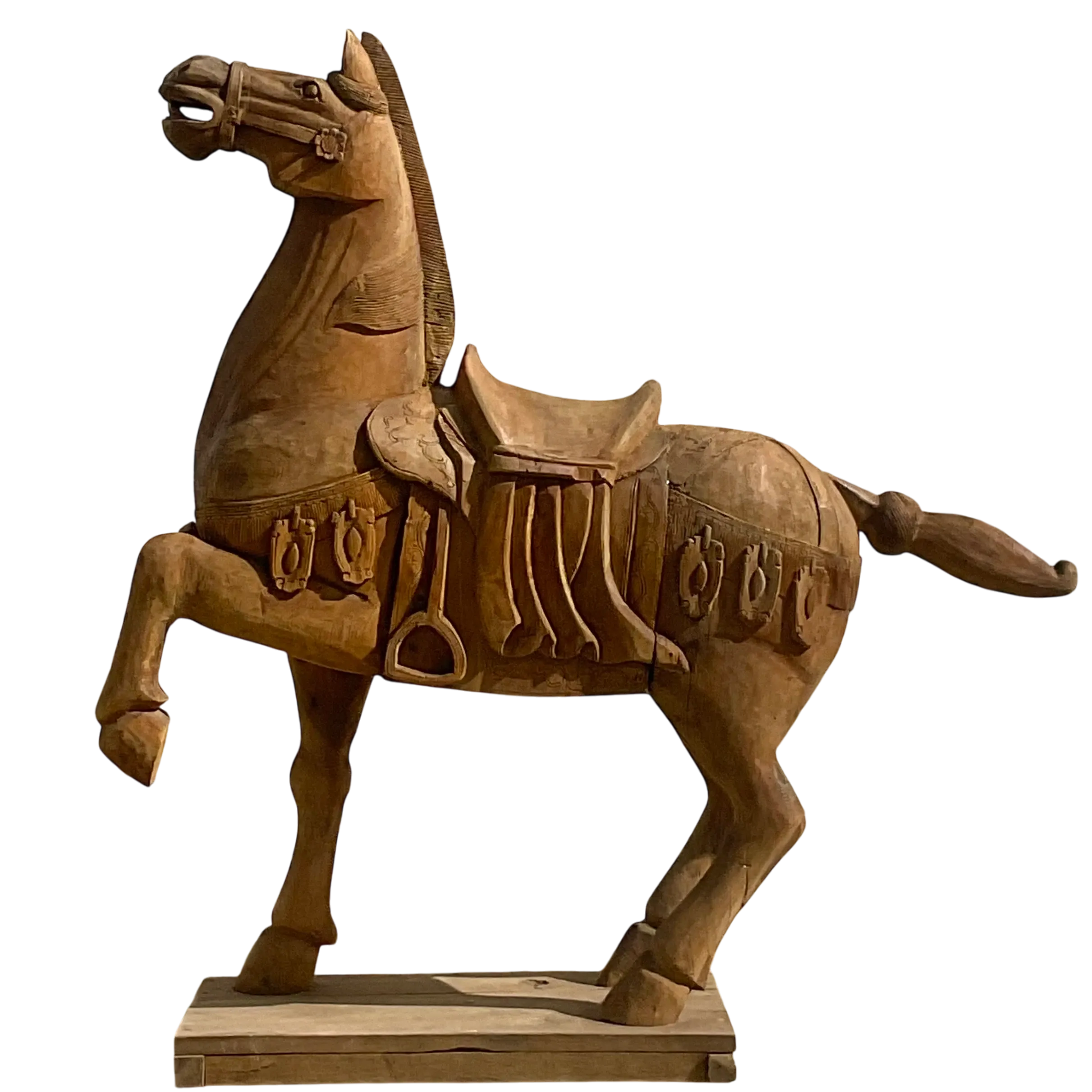 Vintage Carousel Boho Carved Wooden Horse