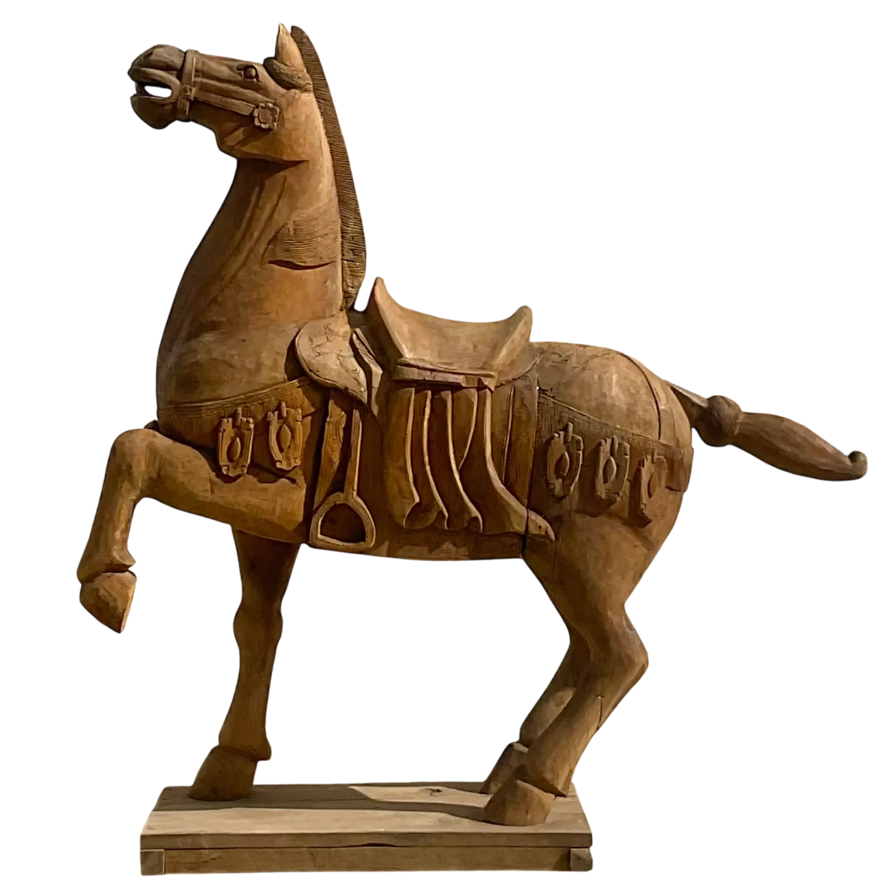 Vintage Carousel Boho Carved Wooden Horse