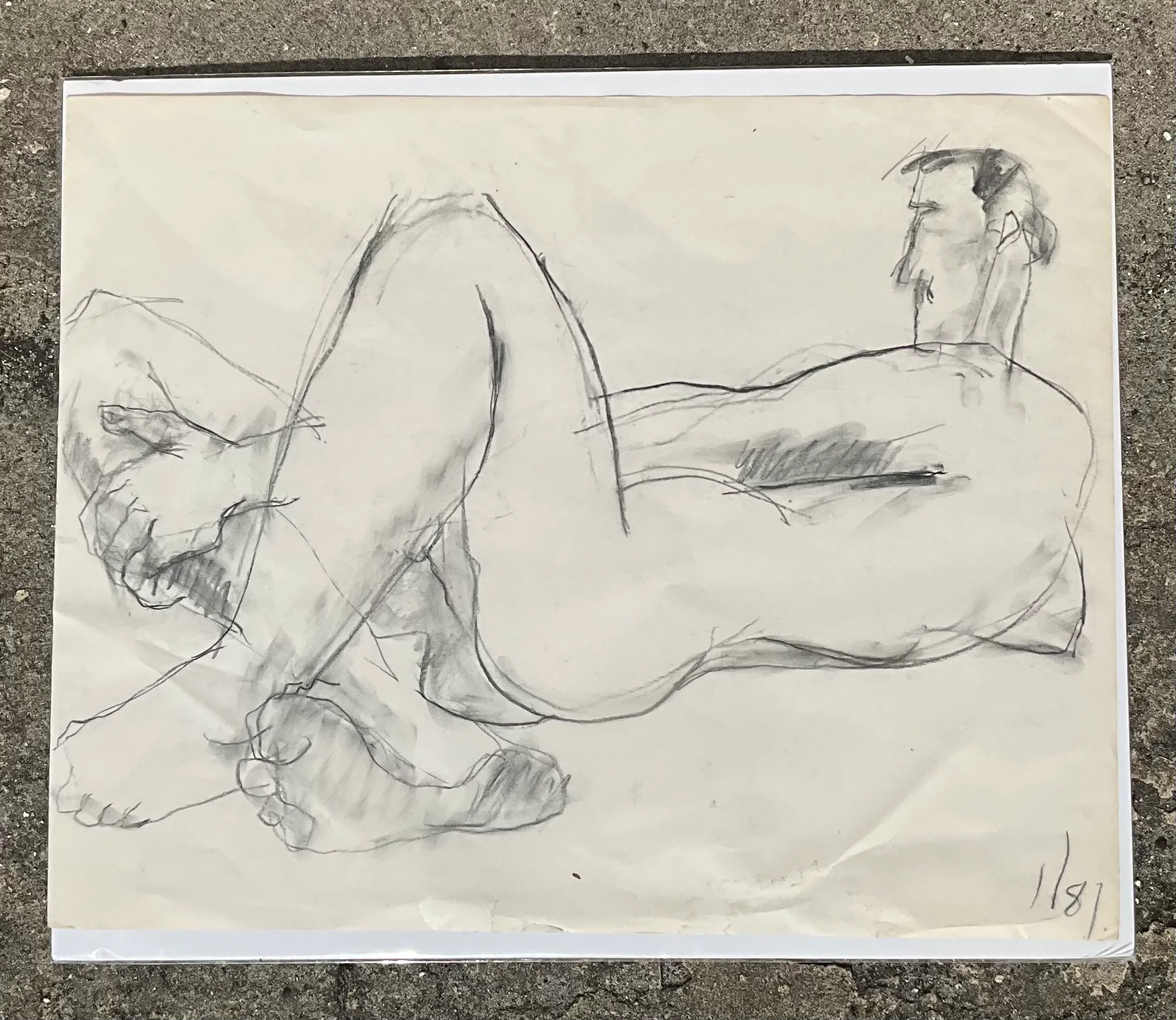 Vintage Boho Sketch of Man on Paper — additional photo 1
