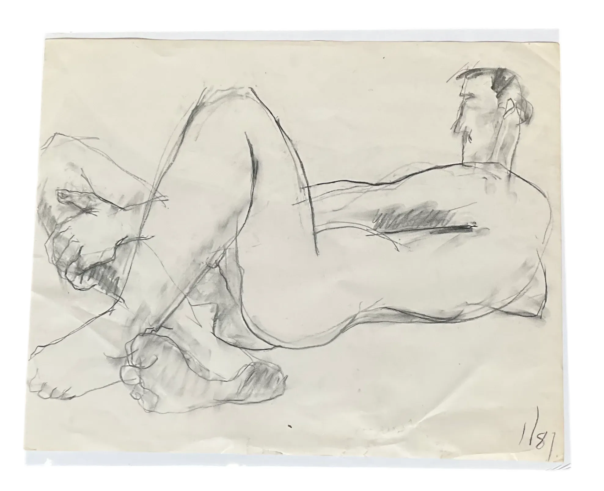Vintage Boho Sketch of Man on Paper — additional photo 3