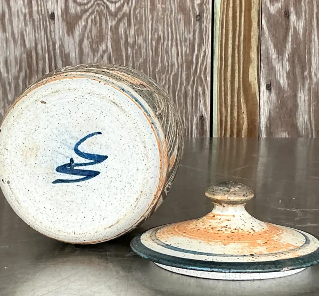 Vintage Boho Original Studio Pottery Lidded Urn — additional photo 4