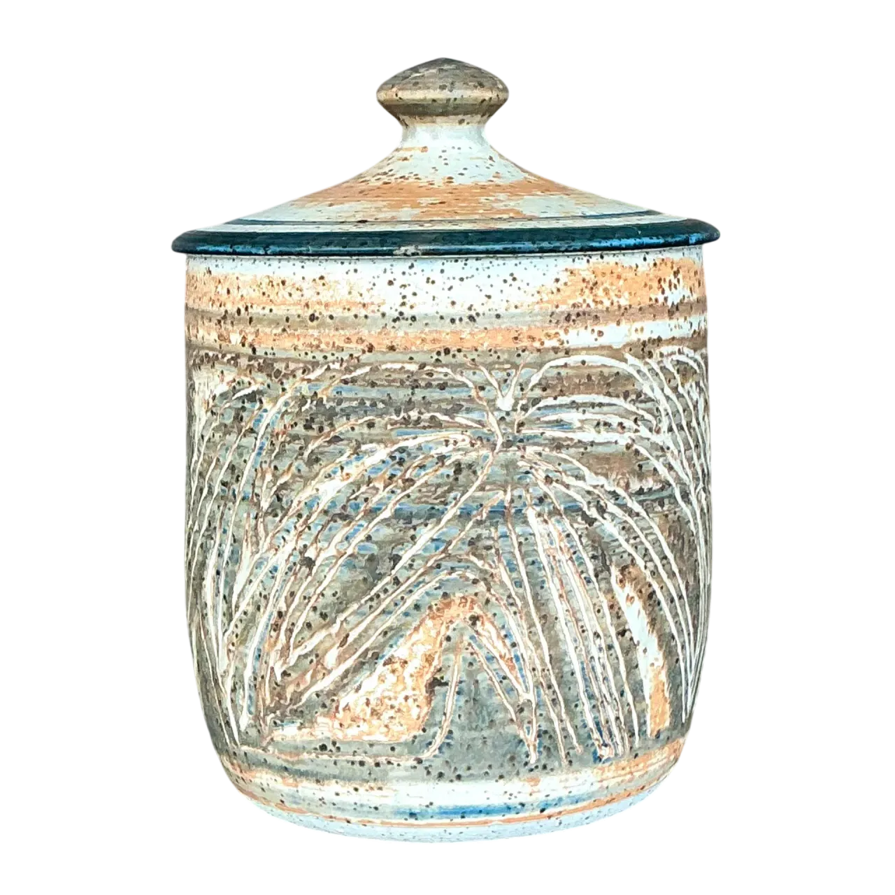 Vintage Boho Original Studio Pottery Lidded Urn