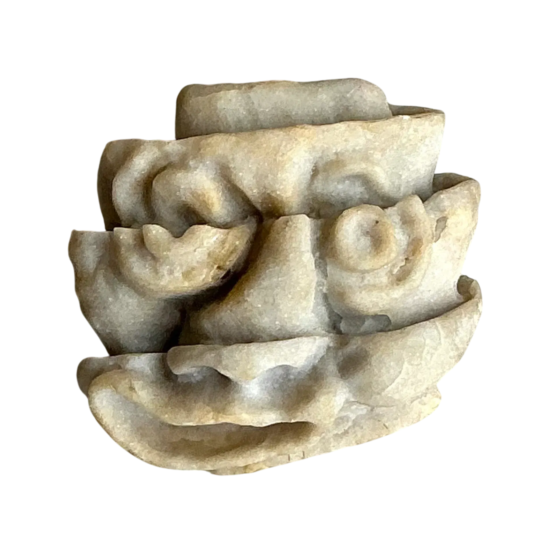 Vintage Boho Stacked Stone Face Sculpture