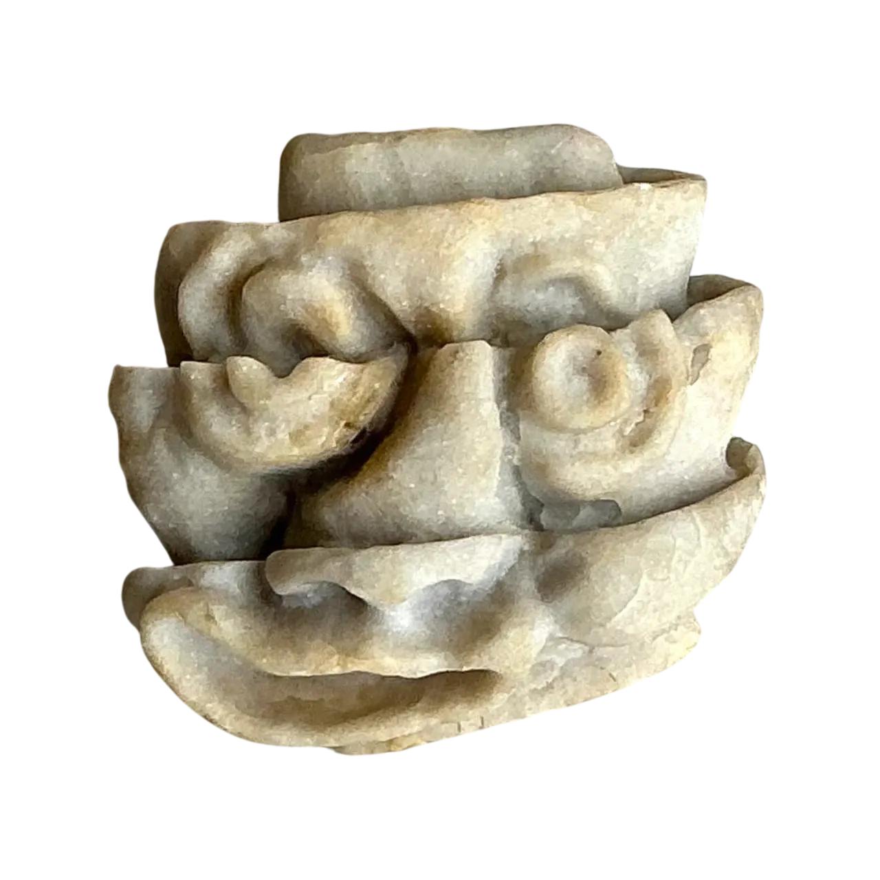 Vintage Boho Stacked Stone Face Sculpture