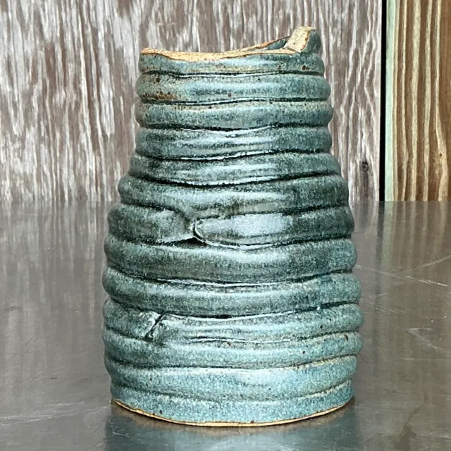 Vintage Boho Original Coil Pottery Vase — additional photo 7