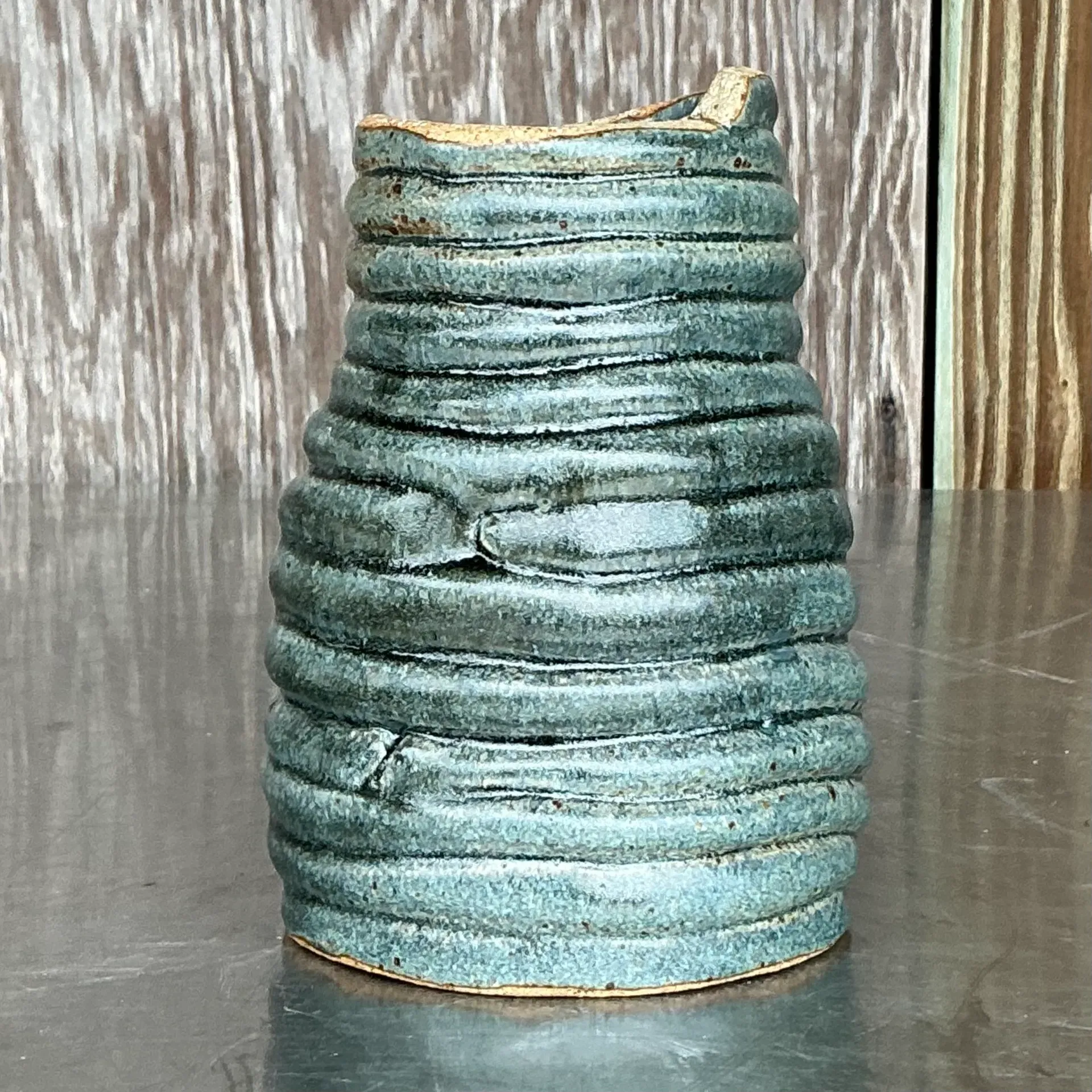 Vintage Boho Original Coil Pottery Vase — additional photo 1
