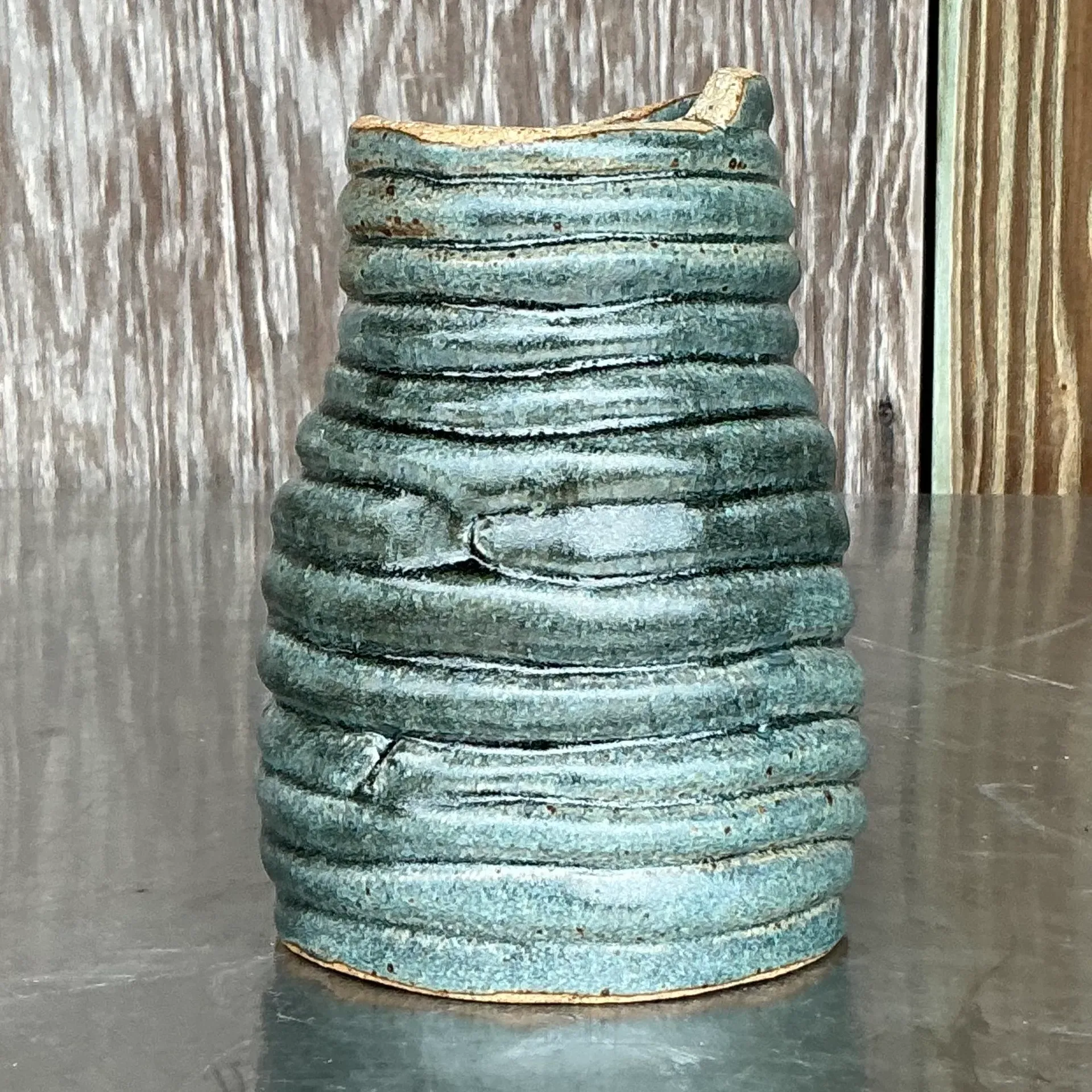 Vintage Boho Original Coil Pottery Vase — additional photo 2