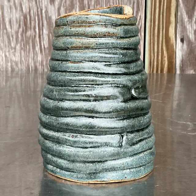 Vintage Boho Original Coil Pottery Vase — additional photo 4