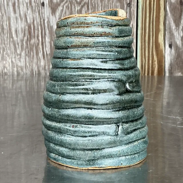 Vintage Boho Original Coil Pottery Vase — additional photo 6
