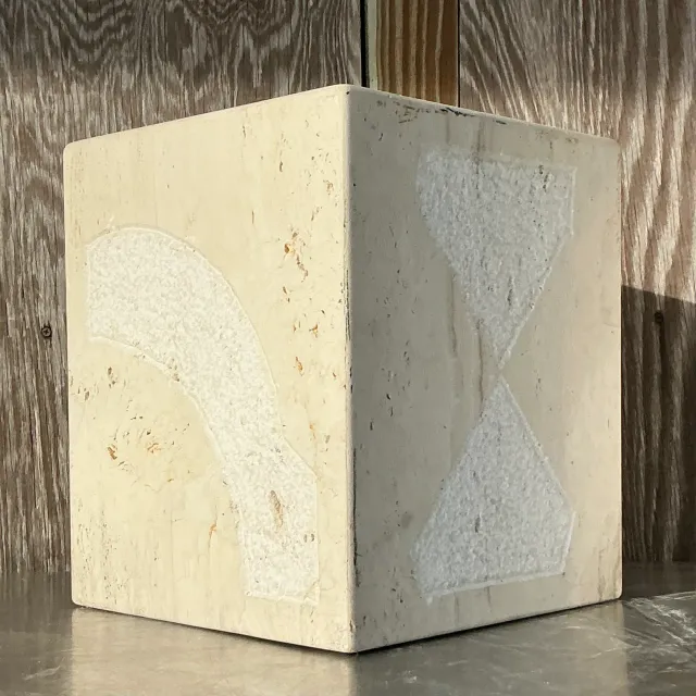 Vintage Coastal Etched Coral Side Table — additional photo 2