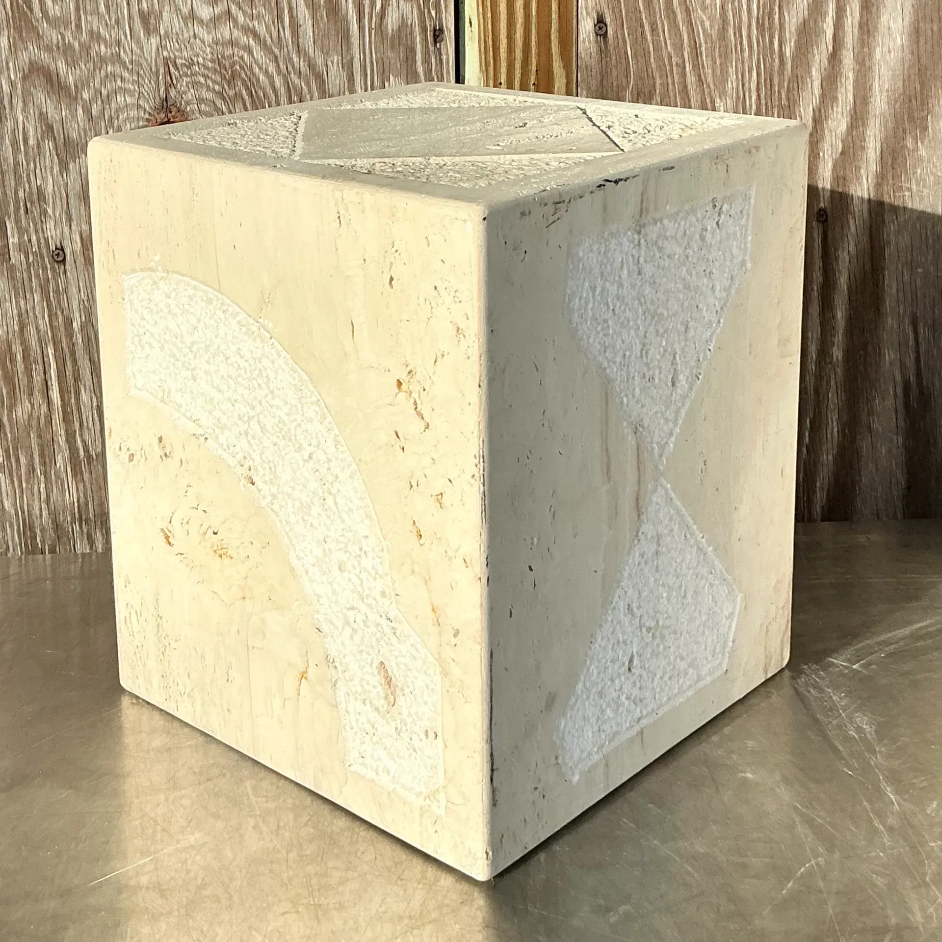 Vintage Coastal Etched Coral Side Table — additional photo 3
