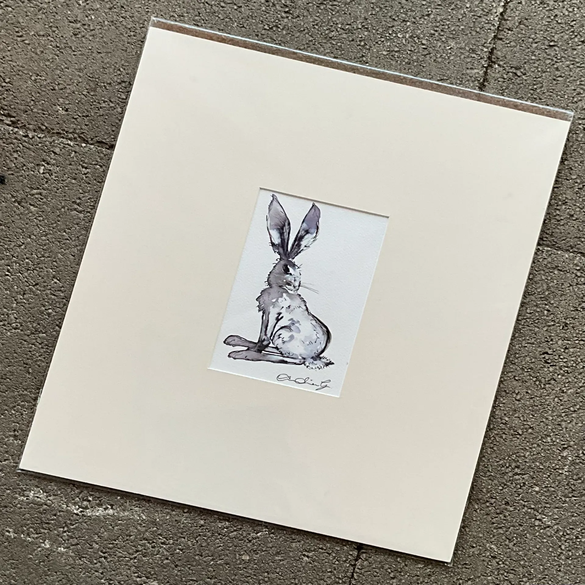 Vintage Boho Original Sketch of Rabbit — additional photo 1