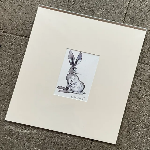 Vintage Boho Original Sketch of Rabbit — additional photo 1