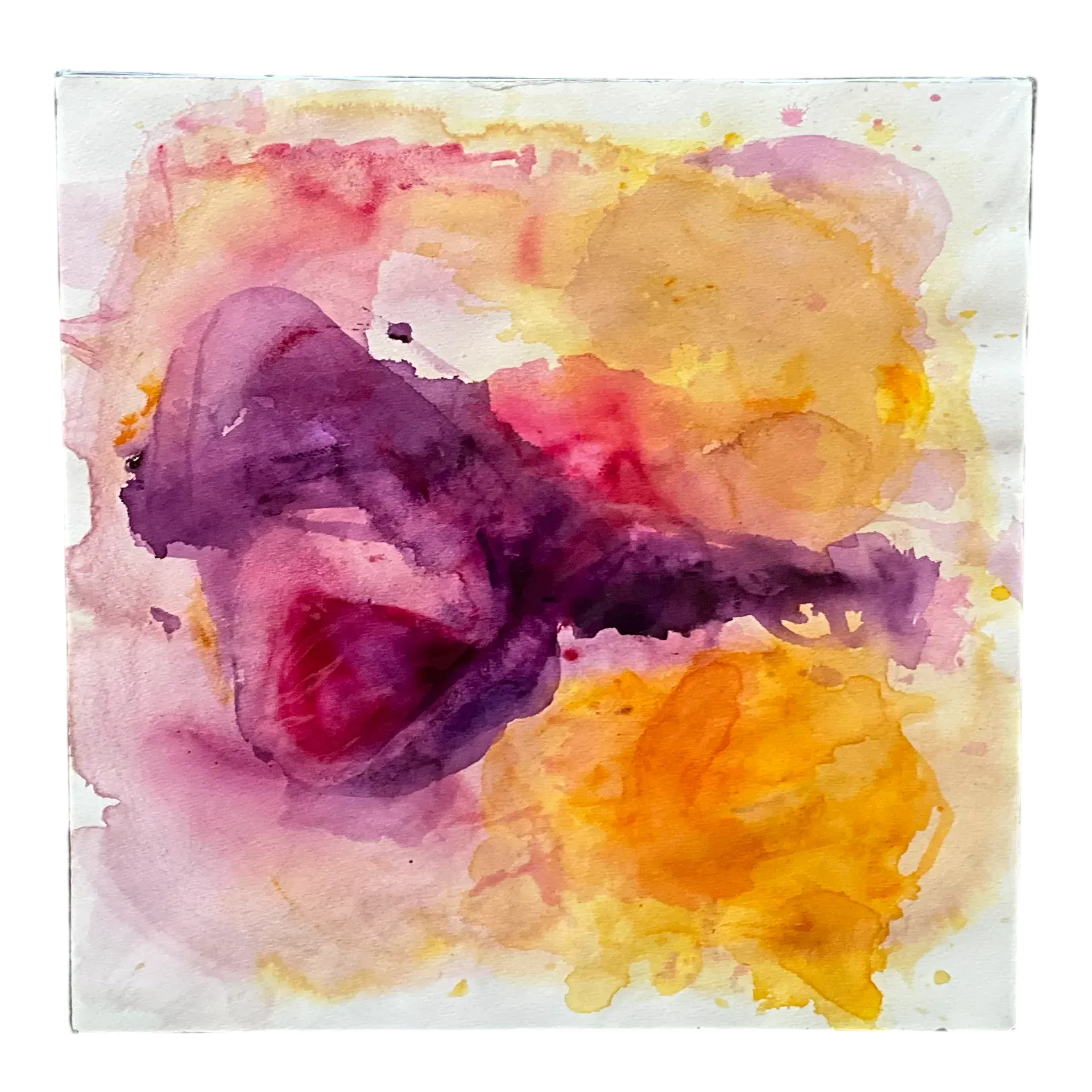 Vintage Boho Original Watercolor Abstract