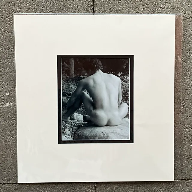 Vintage Boho Original Nude Photograph of Man - Paper, 17.5W x 19.5H — additional photo 1