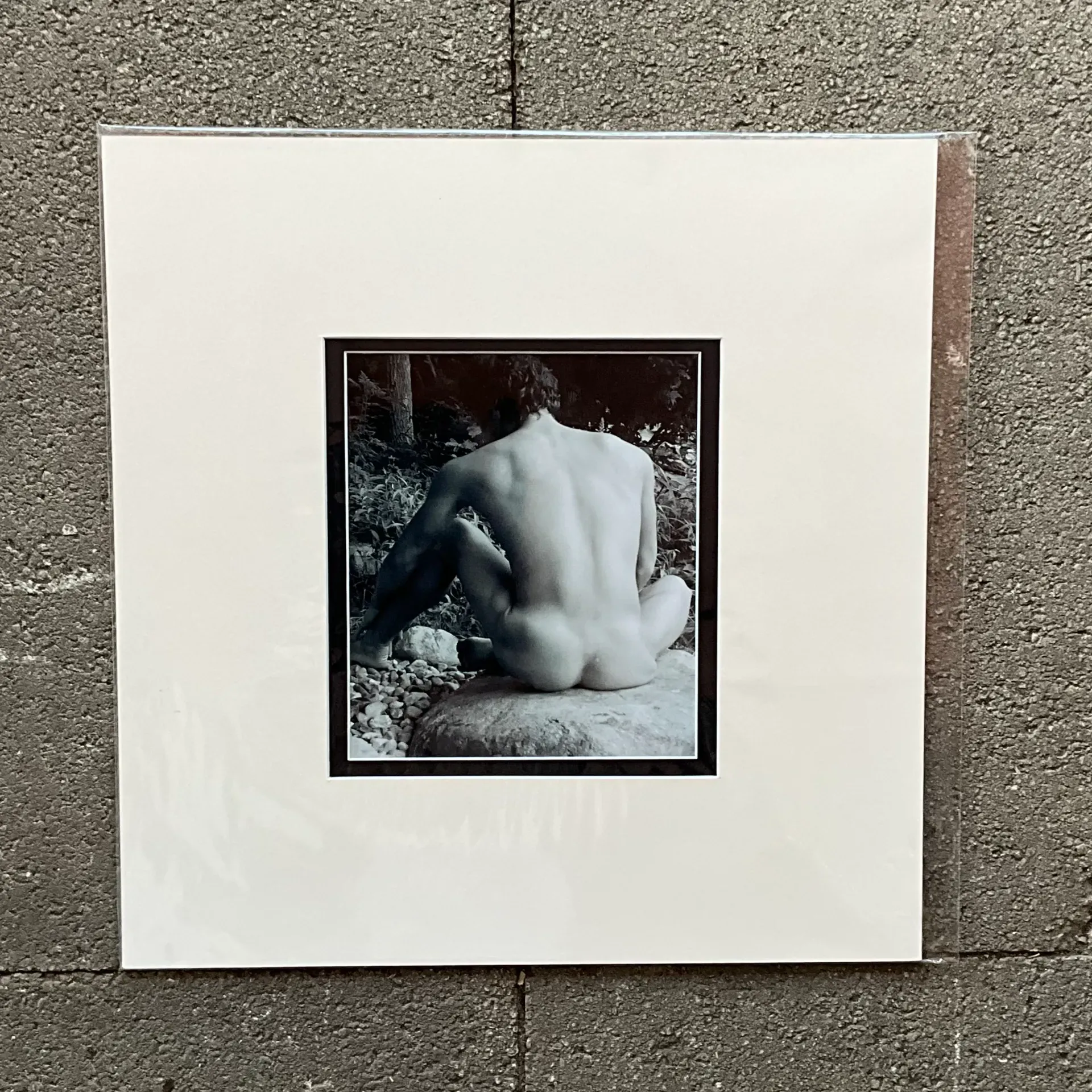 Vintage Boho Original Nude Photograph of Man - Paper, 17.5W x 19.5H — additional photo 2