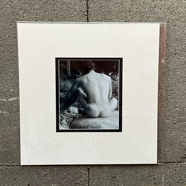 Vintage Boho Original Nude Photograph of Man - Paper, 17.5W x 19.5H — additional photo 2