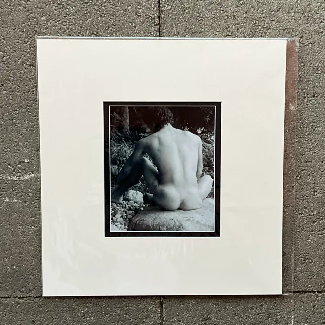 Vintage Boho Original Nude Photograph of Man - Paper, 17.5W x 19.5H — additional photo 3