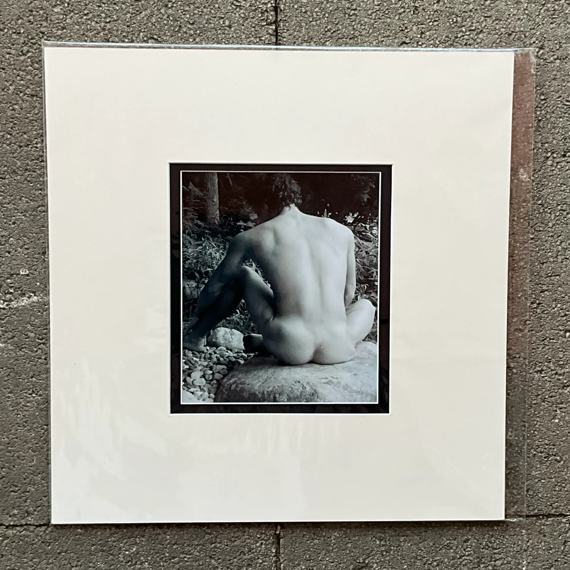 Vintage Boho Original Nude Photograph of Man - Paper, 17.5W x 19.5H — additional photo 4