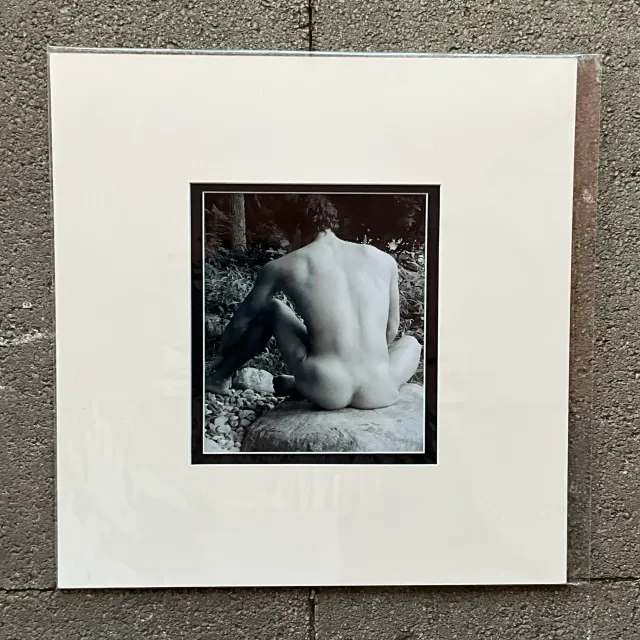 Vintage Boho Original Nude Photograph of Man - Paper, 17.5W x 19.5H — additional photo 4