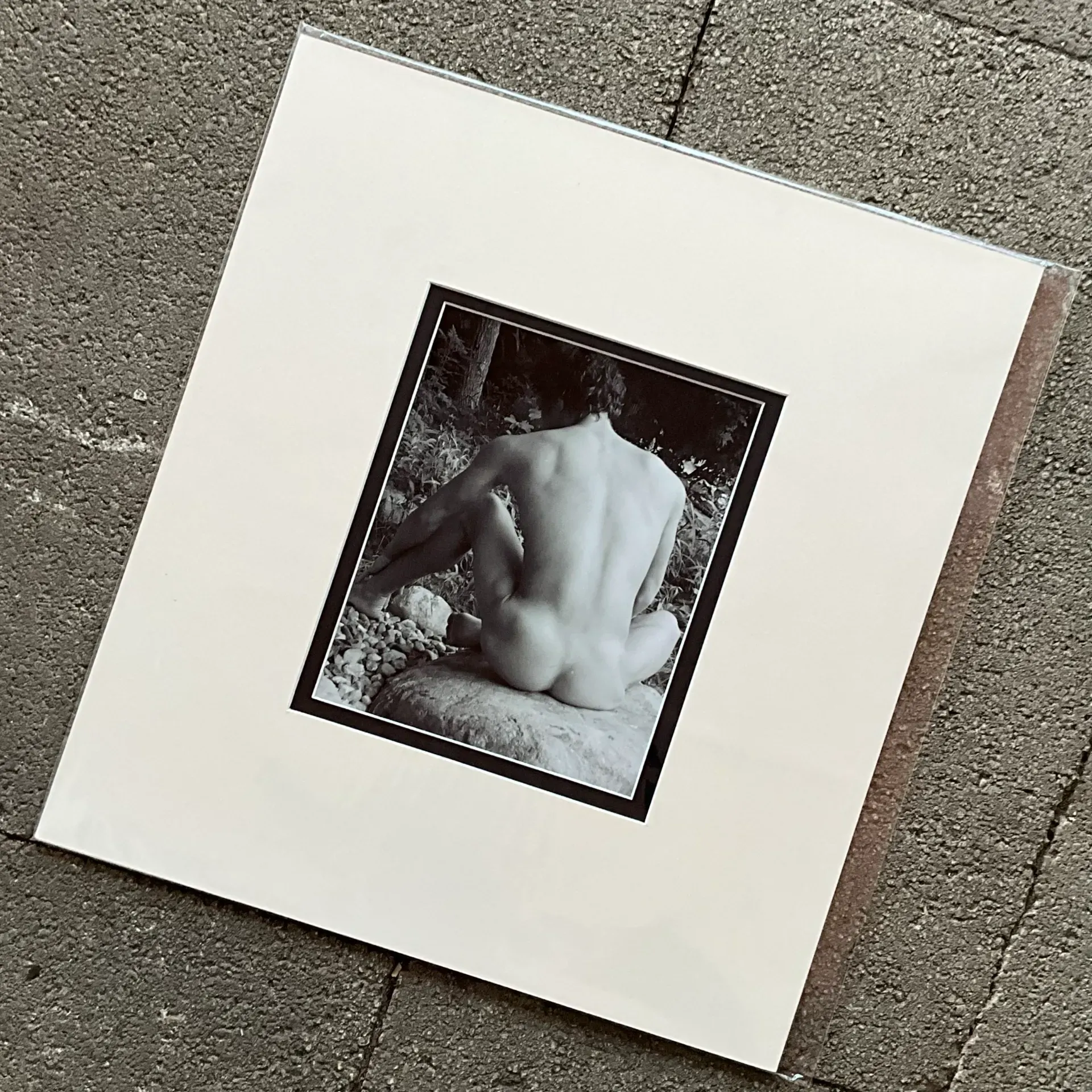 Vintage Boho Original Nude Photograph of Man - Paper, 17.5W x 19.5H — additional photo 5