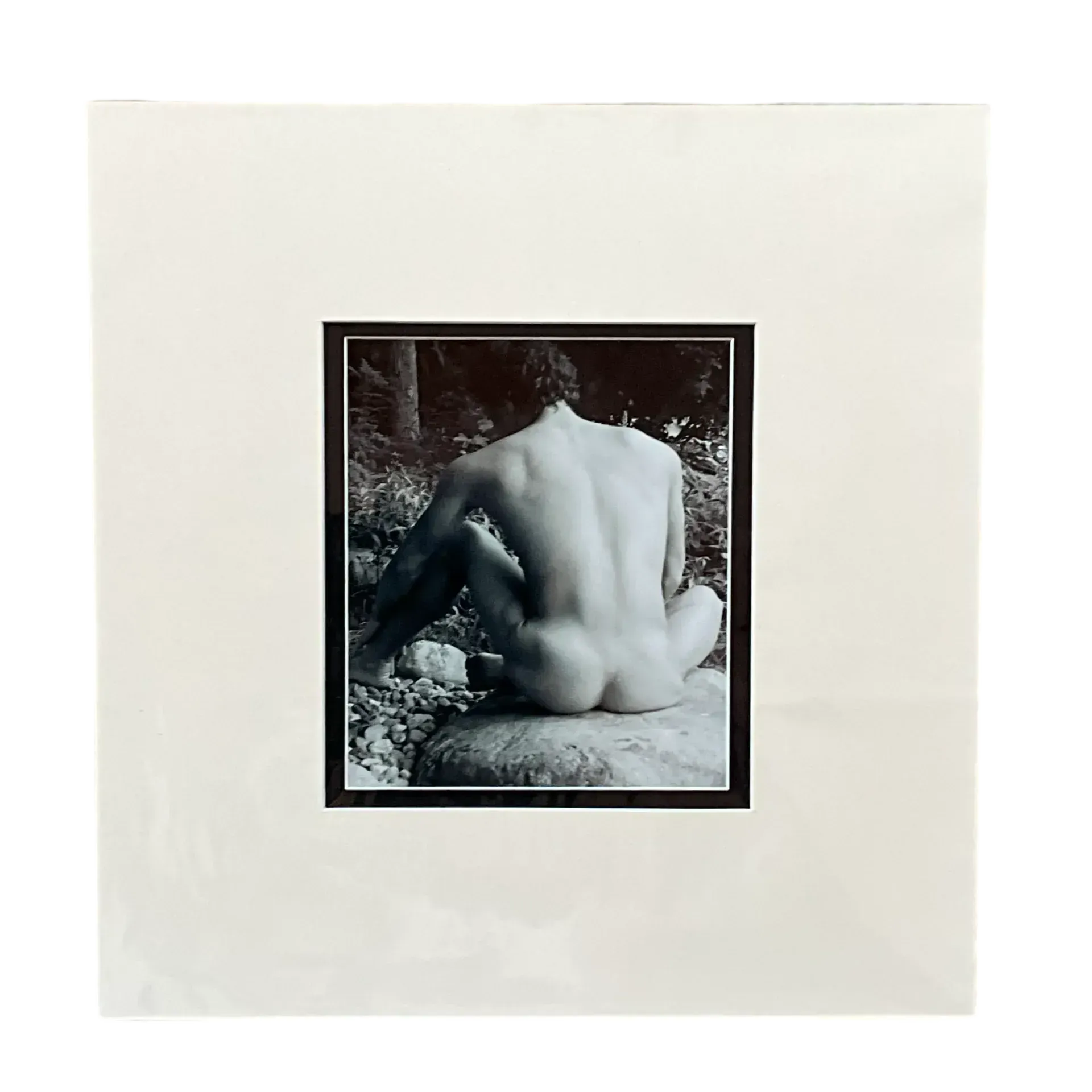 Vintage Boho Original Nude Photograph of Man - Paper, 17.5W x 19.5H