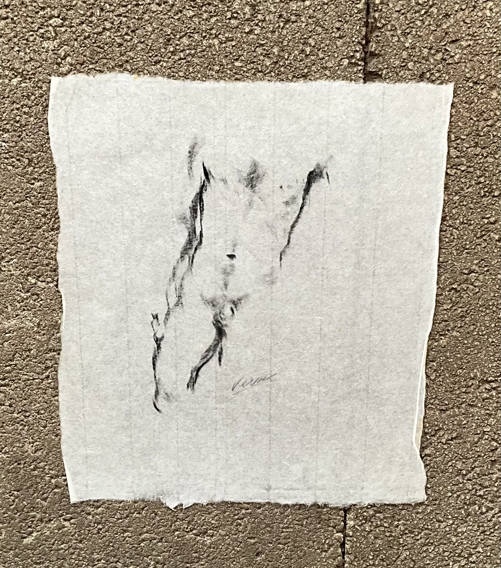 Vintage Boho Nude Sketch of Man — additional photo 2