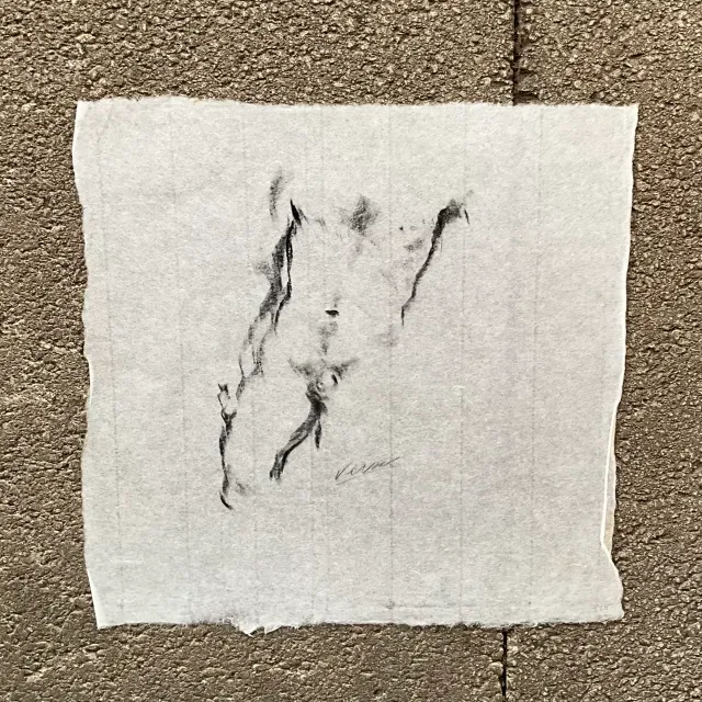 Vintage Boho Nude Sketch of Man — additional photo 4