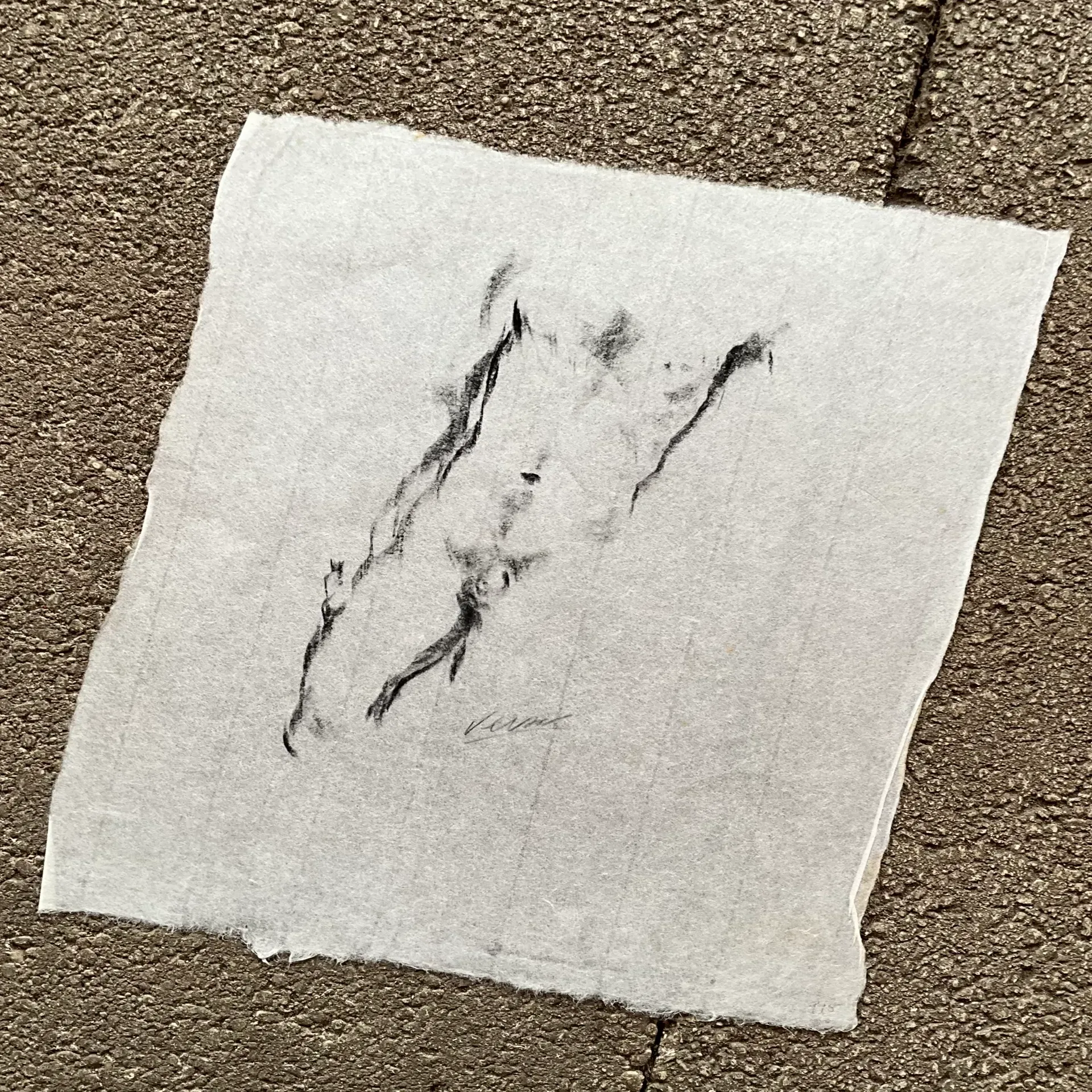 Vintage Boho Nude Sketch of Man — additional photo 5