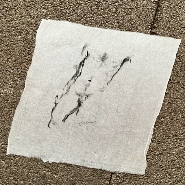 Vintage Boho Nude Sketch of Man — additional photo 5