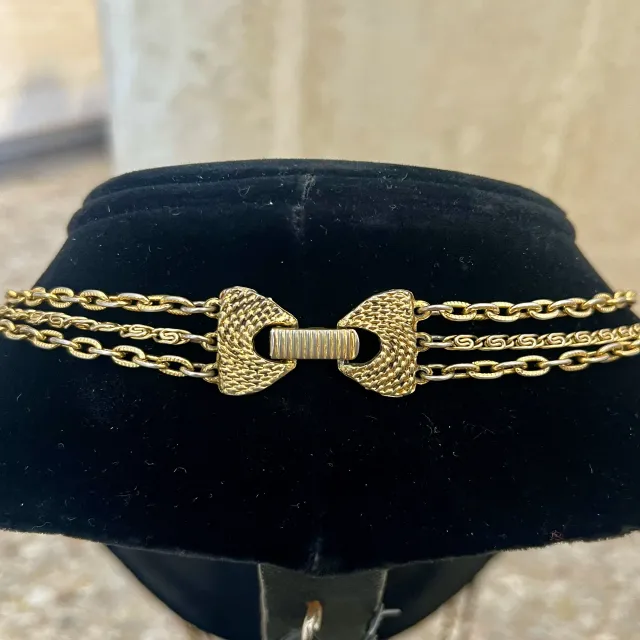 Vintage Goldette Locket/Pillbox Multi Strand Necklace — additional photo 2