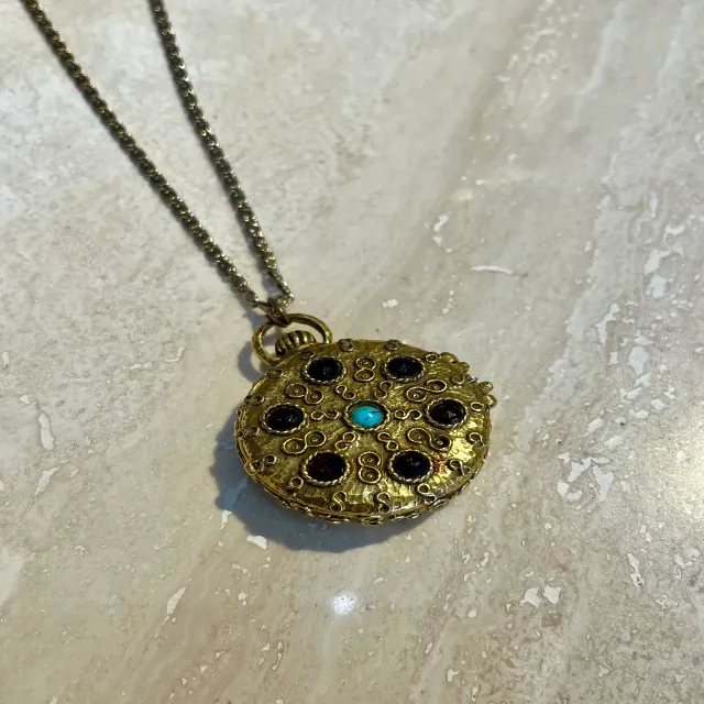 Vintage Goldette Locket/Pillbox Multi Strand Necklace — additional photo 3
