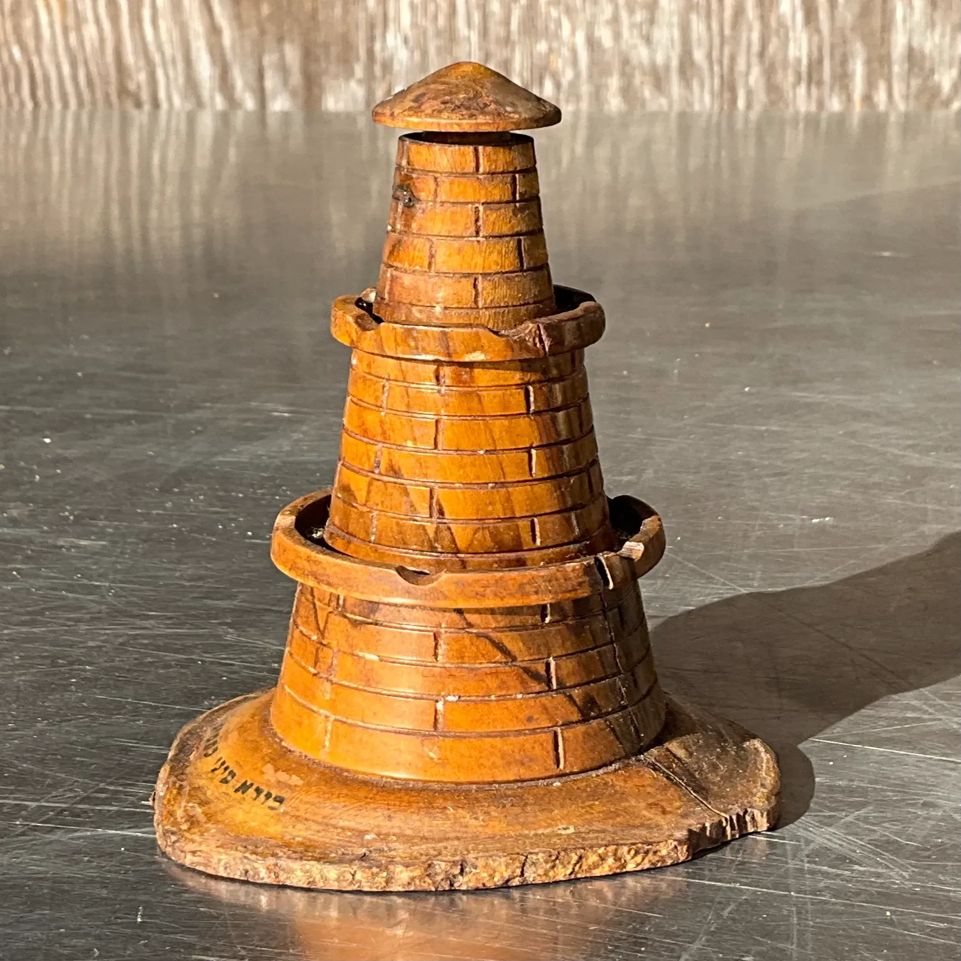 Vintage Boho Wood Carved Lighthouse  — additional photo 1