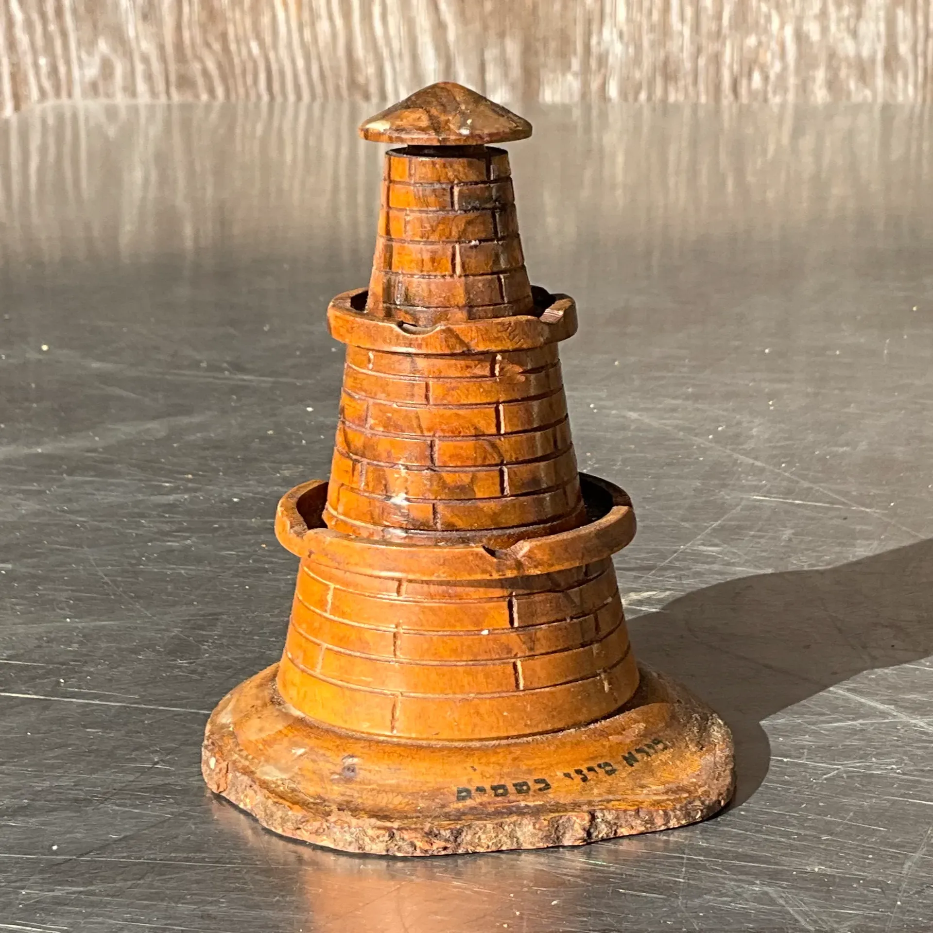 Vintage Boho Wood Carved Lighthouse  — additional photo 2