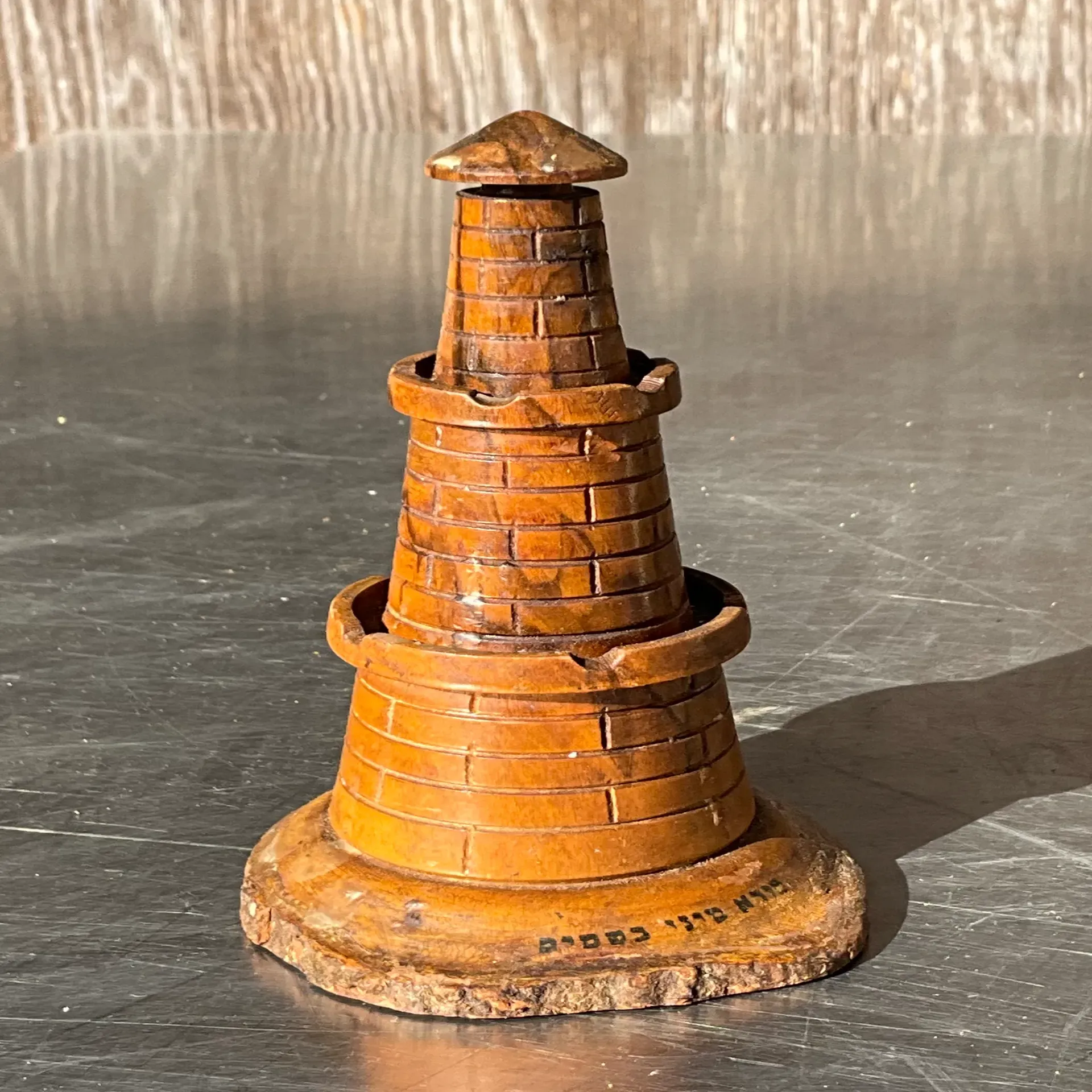 Vintage Boho Wood Carved Lighthouse  — additional photo 3