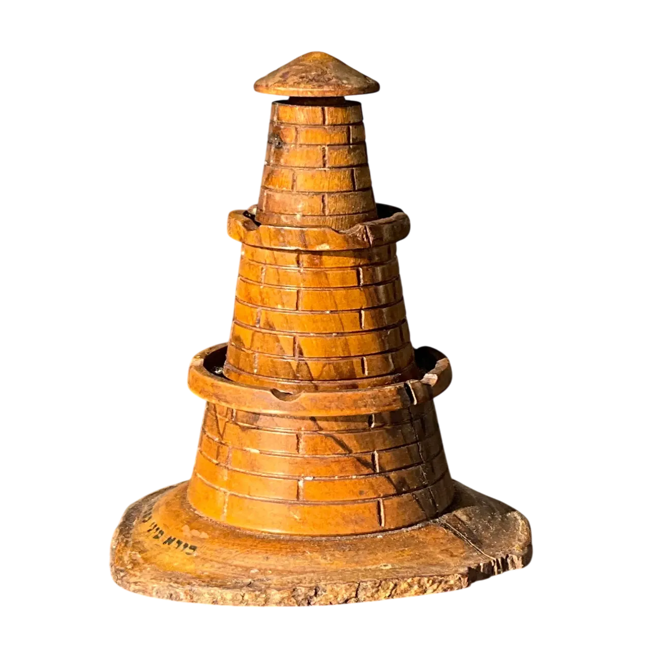 Vintage Boho Wood Carved Lighthouse