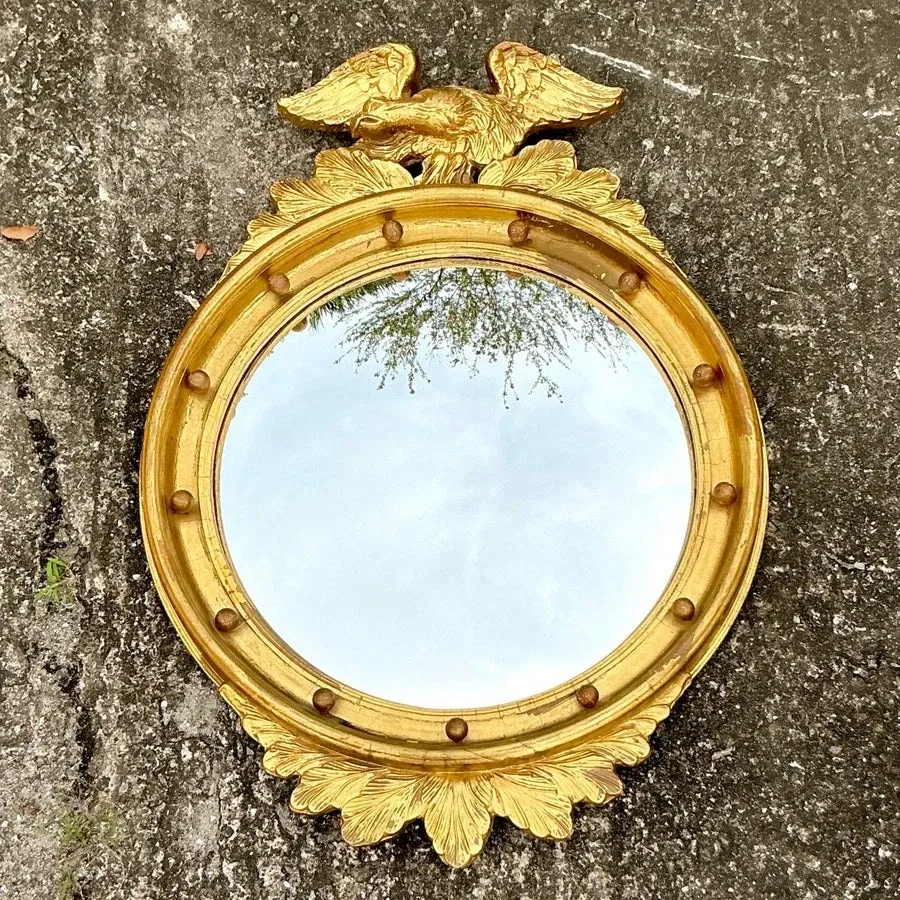 Vintage Regency Gilt Federal Convex Eagle Mirror — additional photo 5