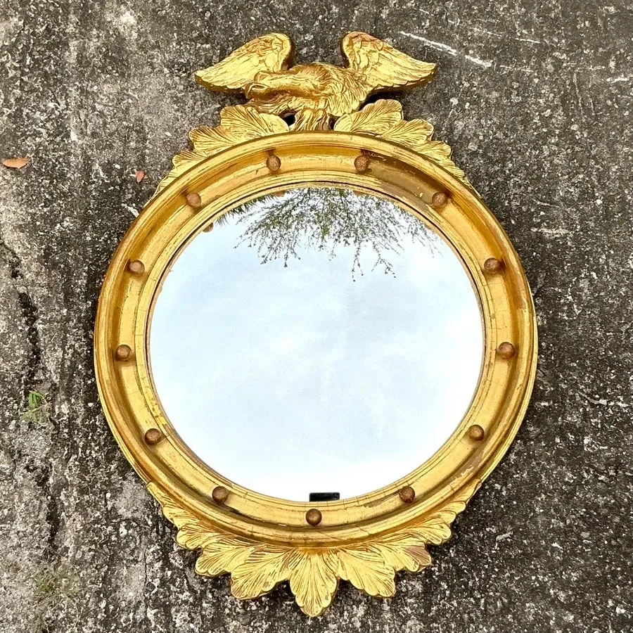 Vintage Regency Gilt Federal Convex Eagle Mirror — additional photo 2