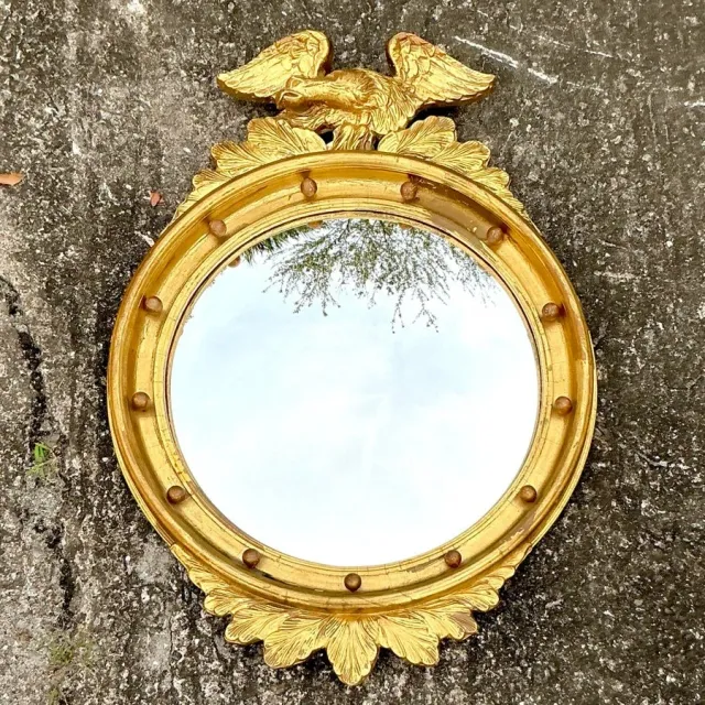 Vintage Regency Gilt Federal Convex Eagle Mirror — additional photo 3