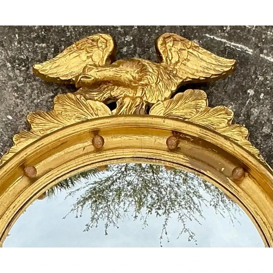 Vintage Regency Gilt Federal Convex Eagle Mirror — additional photo 4